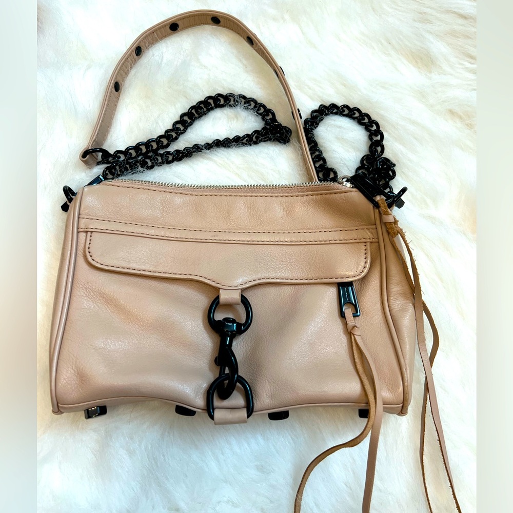 Blush colored leather Rebecca Minkoff crossbody